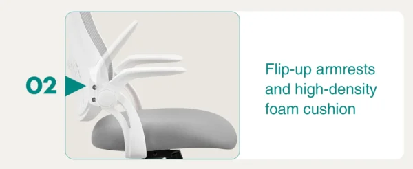 A36edada86a3946e29a4a19f5f8c56cacm.webp Mesh Ergonomic Office Computer Desk Chair Flip-up Arms Adjustable Headrests Comfortable Lumbar Support
