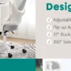 Aada9ddb9fdab40b08b6856539e82043ds.webp Mesh Ergonomic Office Computer Desk Chair Flip-up Arms Adjustable Headrests Comfortable Lumbar Support