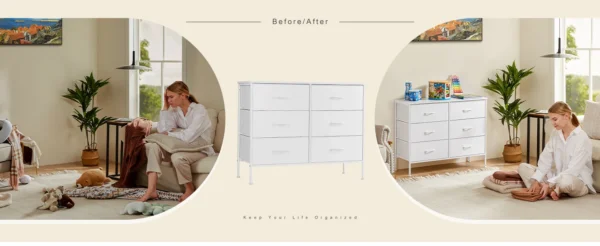 S01b85adcd5414525826f79ea7543f8b3O.webp 6 Fabric Drawers Nightstand For Bedroom Bedside Sofa Table With Storage