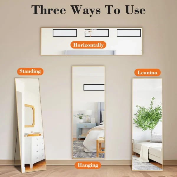 S0ca950dc7ae2458bb037af03d73eb631Z.webp 56"x21" Full Length Mirror with Aluminum Alloy Frame Leaning or Standing Full Length