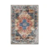 Colorful Vintage Persian Flannel Non-slip Area Rug, Soft Floor Mat for Living Room Bedroom