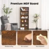 6 Tier Wooden Shelf Bookcase 63 Inch Tall Floor Standing Open Bookshelf