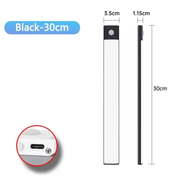 S0f071e9b055d4821bda1c5b8cc674e898.webp LED Cabinet Light USB Type-C Rechargeable Motion Sensor Led Lamp for Kitchen Wardrobe Cabinet Lighting 20cm/30cm/40cm/50cm/60cm