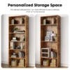 6 Tier Wooden Shelf Bookcase 63 Inch Tall Floor Standing Open Bookshelf