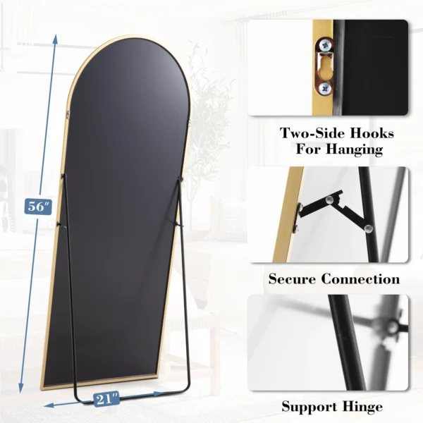S14722f1b89b34bb182eedee003f2e65f3.webp 56"x21" Full Length Mirror with Aluminum Alloy Frame Leaning or Standing Full Length