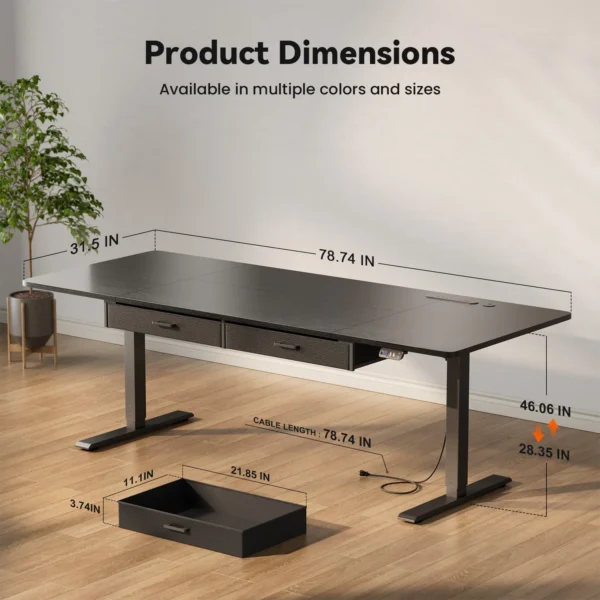 Electric Standing Desk Height Adjustable Gaming Computer Workstation with Memory 176lbs