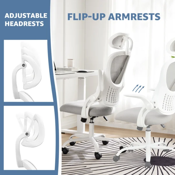 S1a1501d3d52a4ad4a20d0917a9ebb07cn.webp Mesh Ergonomic Office Computer Desk Chair Flip-up Arms Adjustable Headrests Comfortable Lumbar Support