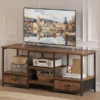 Wooden Tv Stand For Up To 75 Inch TV Entertainment Center For Living Room