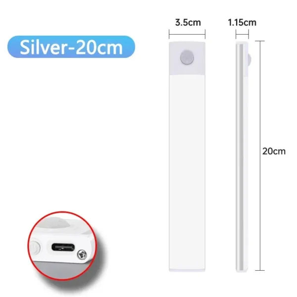 S3eace35550e14ab792f248dc40ca70114.webp LED Cabinet Light USB Type-C Rechargeable Motion Sensor Led Lamp for Kitchen Wardrobe Cabinet Lighting 20cm/30cm/40cm/50cm/60cm
