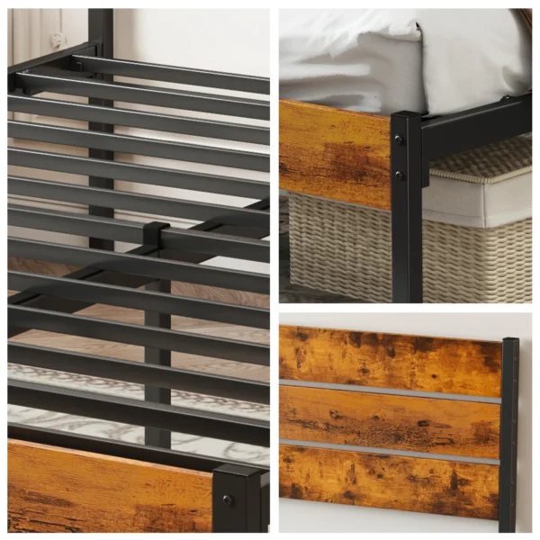 S3ee9e4cdff6147bd92fec7e405503b98h.webp Queen Size Metal Platform Bed Frame with Headboard and Footboard with 800LBS