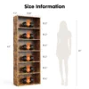 6 Tier Wooden Shelf Bookcase 63 Inch Tall Floor Standing Open Bookshelf
