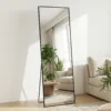 68"x26" Arched Full Length Mirror with Stand Floor Free Standing Aluminum Frame