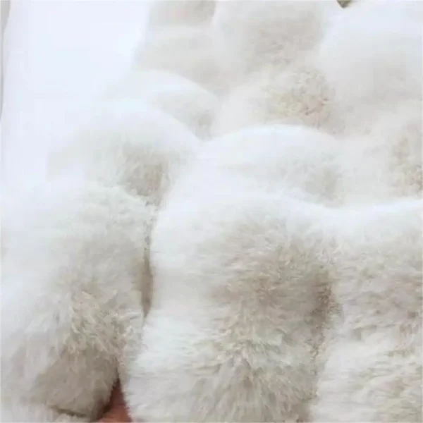 Rabbit fur rug is soft, thick, non-slip, waterproof, machine washable, perfect for living room and bedroom.