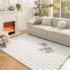 Rabbit fur rug is soft, thick, non-slip, waterproof, machine washable, perfect for living room and bedroom.