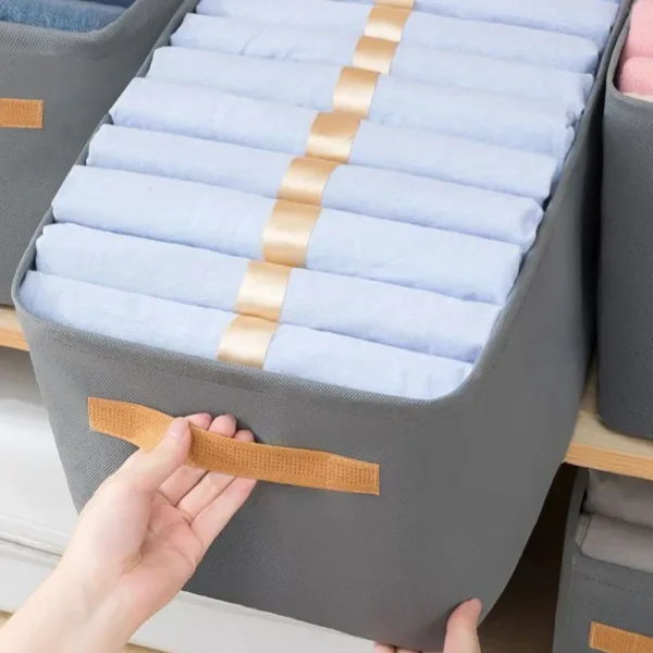 S56944dc8e84a40a3b9e410202c647d032.webp Thicken Clothes Organizer Pants Sweater Storage Cabinets Drawers Organizer Jeans Storage Box Wardrobe Clothes Storage Organizers