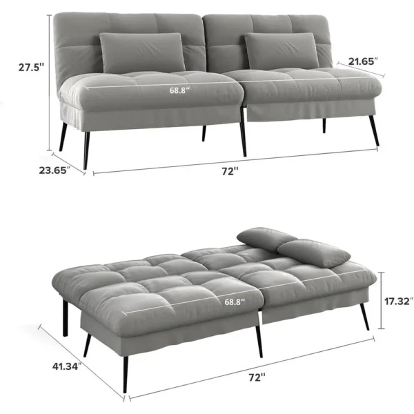 S5acb664f30894f32bf97f00ea7881f83Y.webp Soa Bed, 72″ Convertible Sleeper Soa, Upholstered Loveseat, multi-angle reclining loveseat