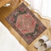 Colorful Vintage Persian Flannel Non-slip Area Rug, Soft Floor Mat for Living Room Bedroom