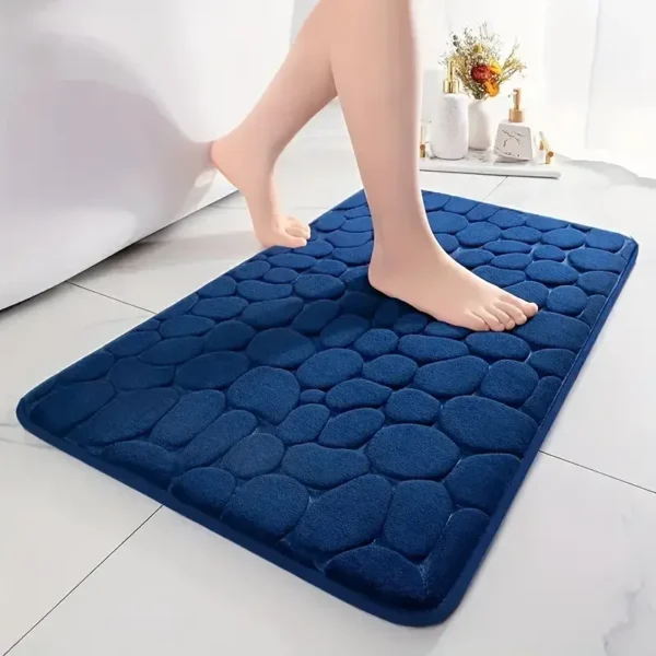 S5e5ce76ce3f74c76b49a97ef055e37f4p.webp 3D Non Slip Bathroom Mat Cobblestone Embossed Bath Mats, Absorbent Doormat Carpet
