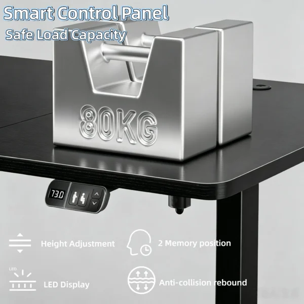 Electric Standing Desk Height Adjustable Gaming Computer Workstation with Memory 176lbs