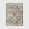 Colorful Vintage Persian Flannel Non-slip Area Rug, Soft Floor Mat for Living Room Bedroom