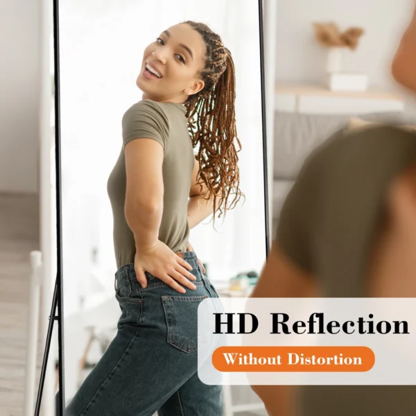 68"x26" Arched Full Length Mirror with Stand Floor Free Standing Aluminum Frame
