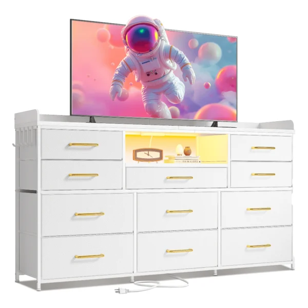 S69c663ab56cc465ab4e916aa511838d9W-1.webp EnHomee 60" TV Stand with 11 Drawers – LED Lighting