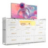 S69c663ab56cc465ab4e916aa511838d9W.webp EnHomee 60" TV Stand with 11 Drawers – LED Lighting
