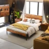 S6a5a77597bf2451c83dc3f8a3dbc4893o.webp Queen Size Metal Platform Bed Frame with Headboard and Footboard with 800LBS