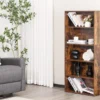 6 Tier Wooden Shelf Bookcase 63 Inch Tall Floor Standing Open Bookshelf