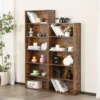 6 Tier Wooden Shelf Bookcase 63 Inch Tall Floor Standing Open Bookshelf