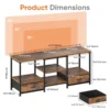 Wooden Tv Stand For Up To 75 Inch TV Entertainment Center For Living Room