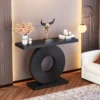 S809518daadfc455bbd82ac72f5dd4dcdj.webp Modern Console Table with Geometric Base, 40 inch Wood Entryway Table