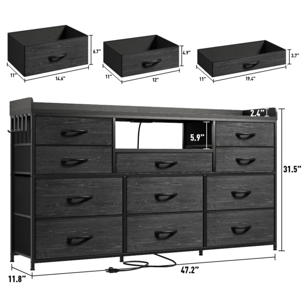 S85a69d5bc9fe447abd52fe83f46fd5fbY.webp EnHomee 60" TV Stand with 11 Drawers – LED Lighting