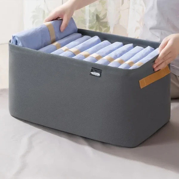 S904e36b5c7fe4d4ab340b86a1950673fq.webp Thicken Clothes Organizer Pants Sweater Storage Cabinets Drawers Organizer Jeans Storage Box Wardrobe Clothes Storage Organizers