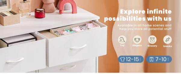 S9059d08932dc4dfa9107a30c7b51411aq.webp 6 Fabric Drawers Nightstand For Bedroom Bedside Sofa Table With Storage
