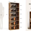 6 Tier Wooden Shelf Bookcase 63 Inch Tall Floor Standing Open Bookshelf