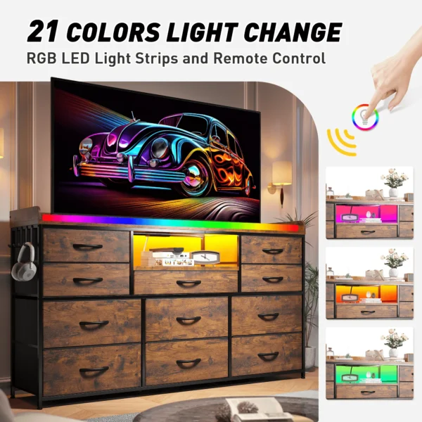 S95ab2a30e8eb42cc80145bd711ac49cao.webp EnHomee 60" TV Stand with 11 Drawers – LED Lighting