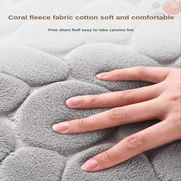 S985db4b0e5e74eb1adbd594d476548c79.webp 3D Non Slip Bathroom Mat Cobblestone Embossed Bath Mats, Absorbent Doormat Carpet