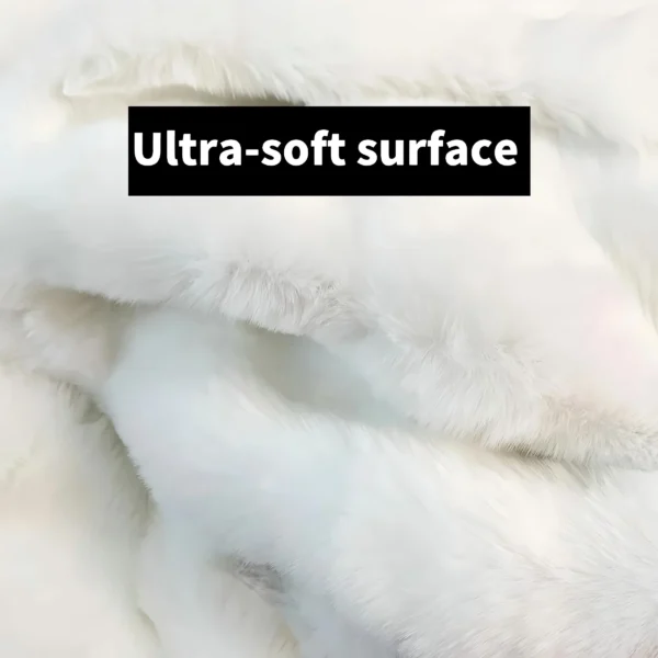 Rabbit fur rug is soft, thick, non-slip, waterproof, machine washable, perfect for living room and bedroom.