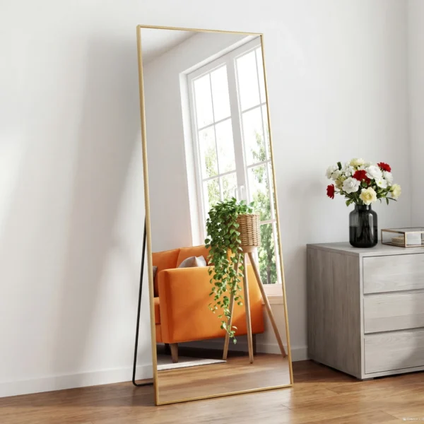 S9d17b9996443476cba191d64389af980K.webp 56"x21" Full Length Mirror with Aluminum Alloy Frame Leaning or Standing Full Length