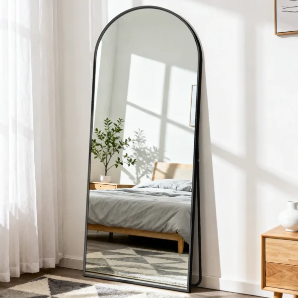 S9f59925ae9144880a91c823dfb1d18e6G.webp 56"x21" Full Length Mirror with Aluminum Alloy Frame Leaning or Standing Full Length
