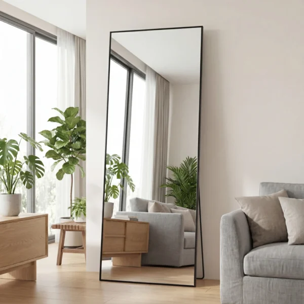 Sa4d63a8928bb4e30b23489c82c57b719P.webp 56"x21" Full Length Mirror with Aluminum Alloy Frame Leaning or Standing Full Length