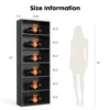 6 Tier Wooden Shelf Bookcase 63 Inch Tall Floor Standing Open Bookshelf
