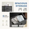 Sb8f109fbab8b4a009876593125dbb68ca.webp 6 Fabric Drawers Nightstand For Bedroom Bedside Sofa Table With Storage