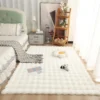 Rabbit fur rug is soft, thick, non-slip, waterproof, machine washable, perfect for living room and bedroom.