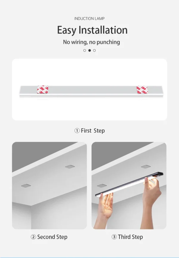 Sc8b4e4ceeb2b451a8a4a6d46b8d36255Y.webp LED Cabinet Light USB Type-C Rechargeable Motion Sensor Led Lamp for Kitchen Wardrobe Cabinet Lighting 20cm/30cm/40cm/50cm/60cm