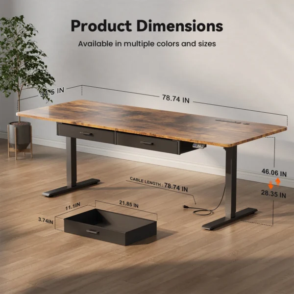Electric Standing Desk Height Adjustable Gaming Computer Workstation with Memory 176lbs