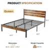 Sdacea87c4b3444988bae981800ad8fd1U.webp Queen Size Metal Platform Bed Frame with Headboard and Footboard with 800LBS