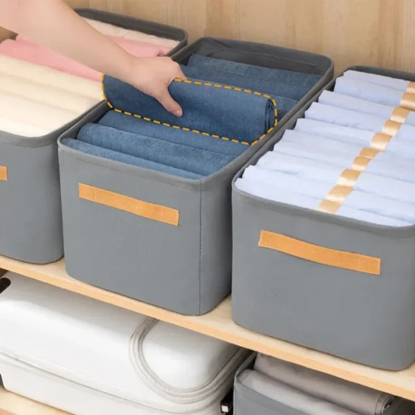 Se092ed724788492d8a79d85667daf861s.webp Thicken Clothes Organizer Pants Sweater Storage Cabinets Drawers Organizer Jeans Storage Box Wardrobe Clothes Storage Organizers