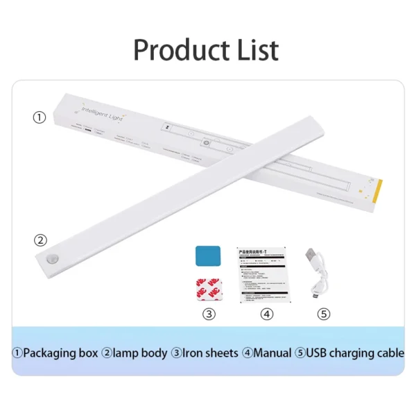 Se9e64e04127649c591522a09c041b39bk.webp LED Cabinet Light USB Type-C Rechargeable Motion Sensor Led Lamp for Kitchen Wardrobe Cabinet Lighting 20cm/30cm/40cm/50cm/60cm